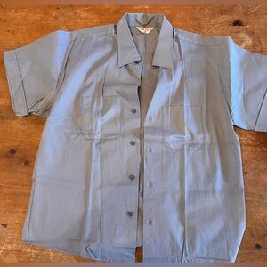 Vintage Jet Crew midcentury cotton gray short sleeve button down men’s shirt.
